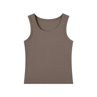 Women's Spring and Summer New Spandex Yarn Solid Colour Vest Pure Desire Slim Thin Short Top Anti-glare Small Suspenders