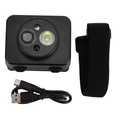 LED Headlamp Camera 1080P 45 Deg Free Adjustment Handsfree Cycling Video Recorder for Running