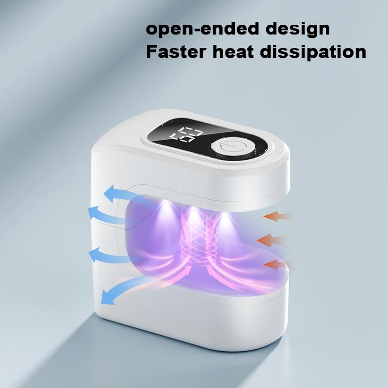 Compact and portable square candy gold lamp with two levels of timed fast drying for nail plates
