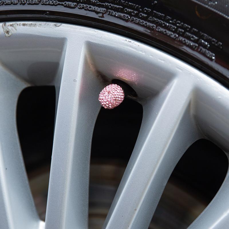 4 Pcs Diamond Valve Stem Caps Crystal Rhinestone  Universal Car Tire Valve Caps Diamond Shining Dustproof Caps Car Accessories