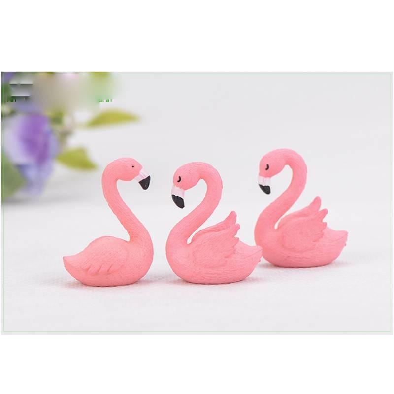 Decorative Pvc Flamingo Ornament Keychain Cake Topper Small Landscape Figurine
