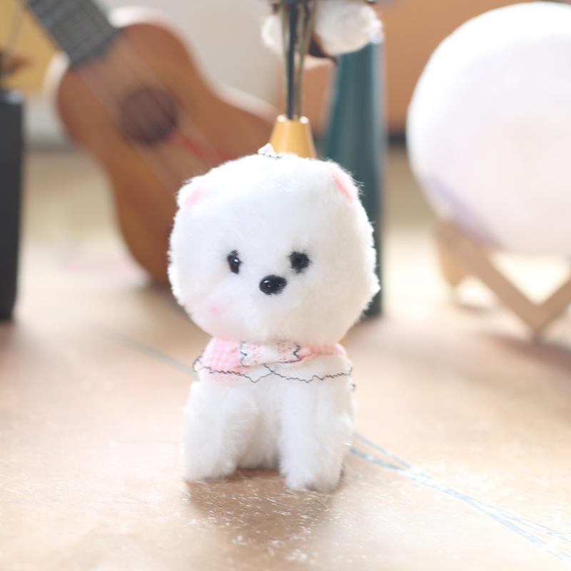 

Милый щенок померанского шпица, плюшевая игрушка, кукла, жемчужный медведь, сумка, подвесной брелок, кукла 14cm