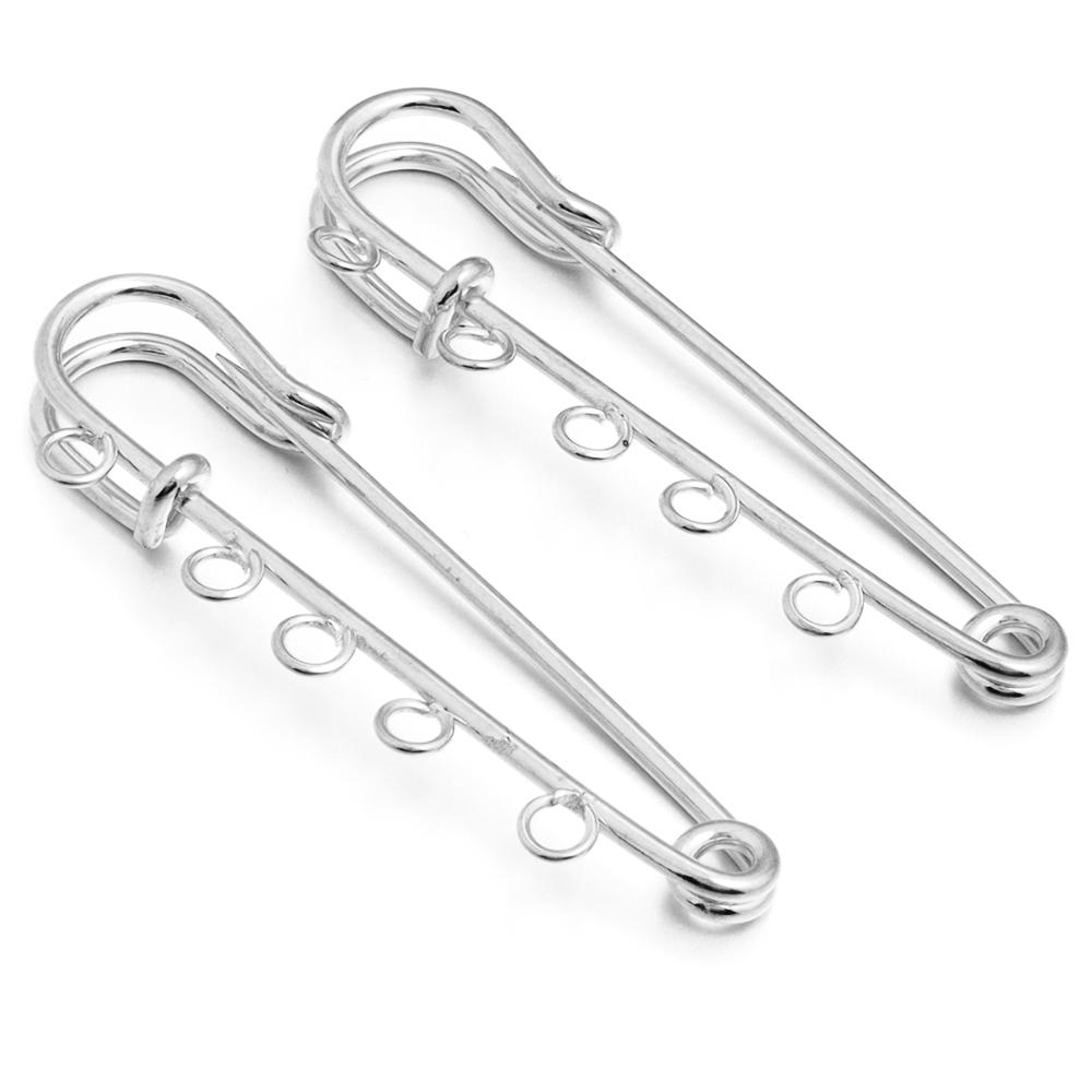 5-10pcs/lot Gold Safety Pins Brooches Blank Base Brooch Pin with Holes Fasteners Pin For DIY Jewelry Making Supplies Accessories