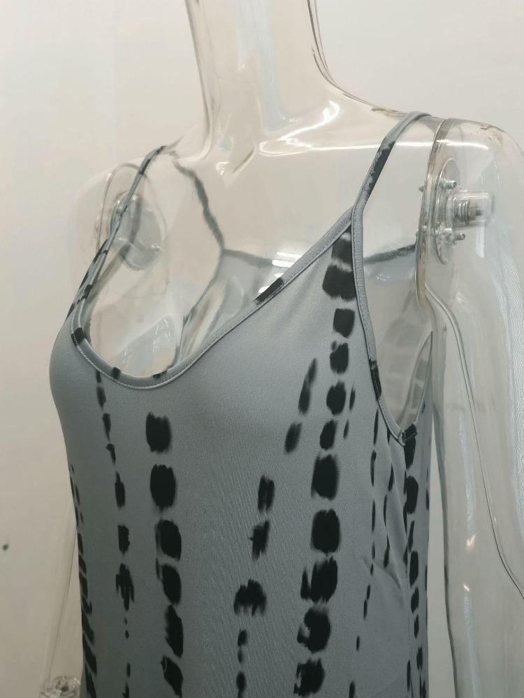 Summer Maxi Dress  Trendy Spaghetti Strap Tie Dye Print European American Style