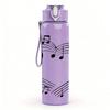 1PC Music Note Treble Clef Heart Print 750ml Color Plastic Sports Water Bottle Leakproof Flip Straw Lid Suitable for Sports Office Home Use