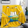 1Pc Adventure Time Print Flannel Blanket, High quality Comfortable for All Seasons, Home Decor, Warmth and Comfort, Perfect for Christmas Gifts 03