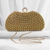 Gold Rhinestone Evening Clutch Bag for Weddings and Parties