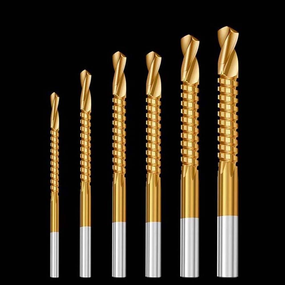 6pcs Hole Opening Grooving Drills Multi-functional HSS Drill Bits Twist Bore Bits  Plastic Plate