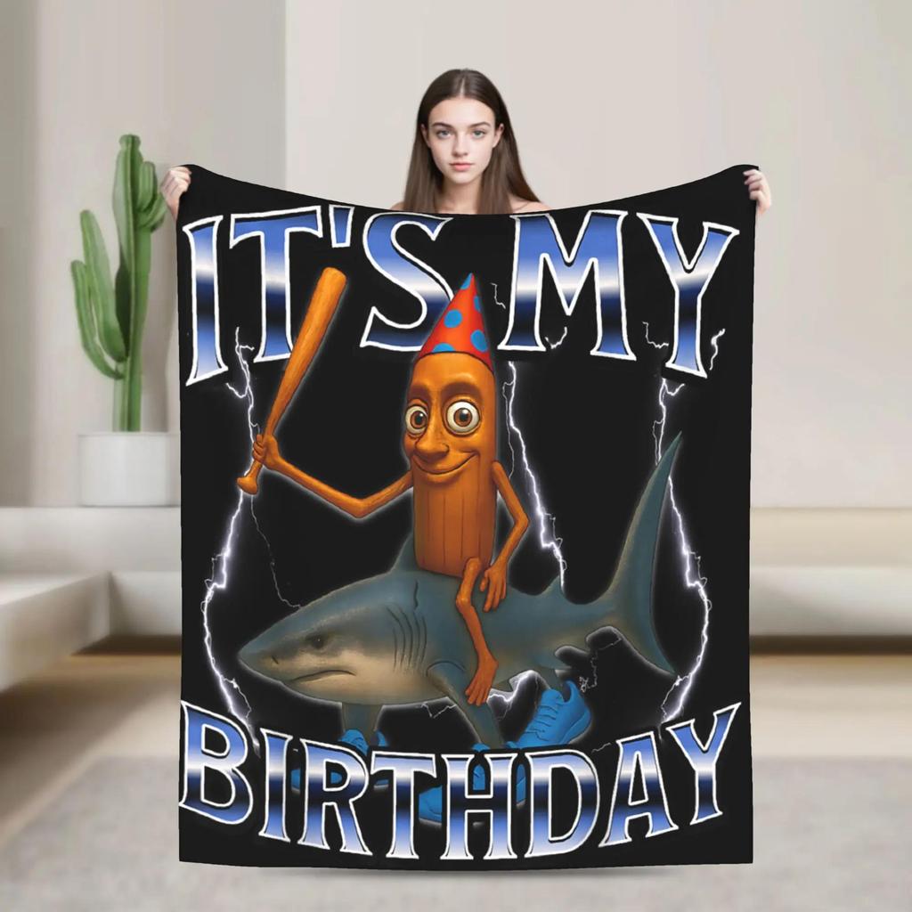 Italienisches Gehirnfäule Es ist mein Geburtstag Plüsch-Kuscheldecke Warm Weich Bequem Flanelldecke für Kinder Innen- oder Außenbereich