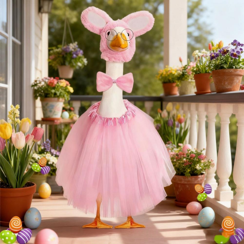 Porch Decor Easter Goose Costume Weather-resistant Cloth Outdoor Display Friendly Full Package With Accessories