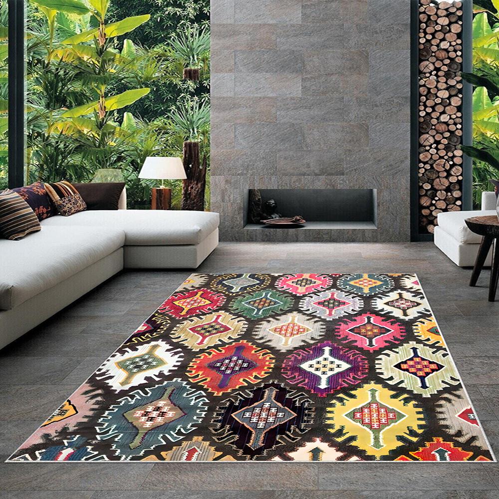 

Современный ковер для гостиной с нескользящим основанием, который необходимо распечатать с помощью цветной цифровой печати с рисунком.