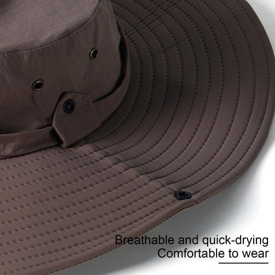 Cappello a Secchiello con Bordo Extra Large, Vestibilità Regolabile, Cappello da Pescatore, Fibbia Antivento, Pieghevole, per Viaggio, Outdoor, Cappello Blocca Raggi UV