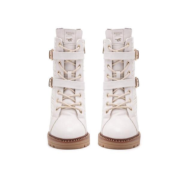 Mustang 1505-501 White Ankle Boots
