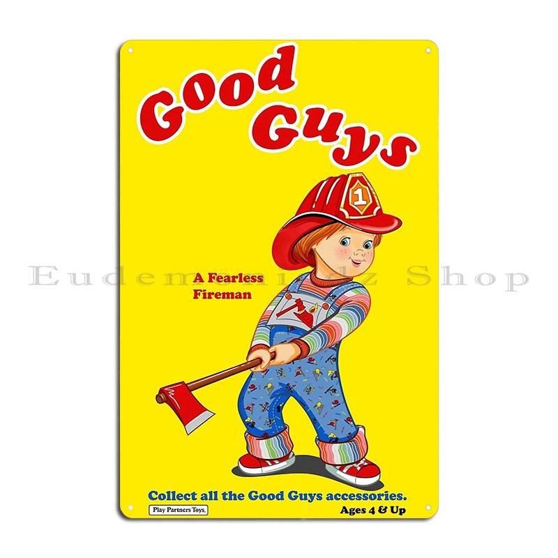 No More Mr. Good Guy Chucky Retro Movies Good Guys Fireman Child's Play Chucky Metal Party Cave Cinema Cinema Tin Sign Poster