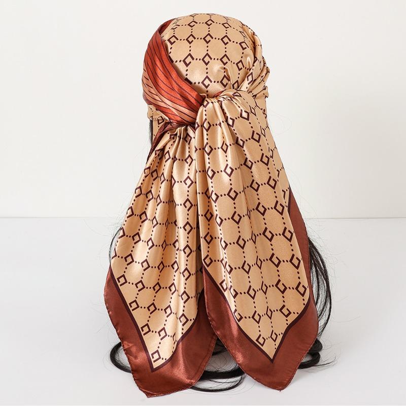 New cashew print silk scarf women's trend versatile shawl satin headscarf 90 square scarf scarf women