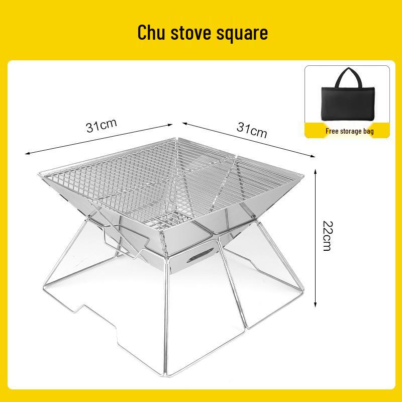 Portable Folding Outdoor Fire Pit Grill and Stove
