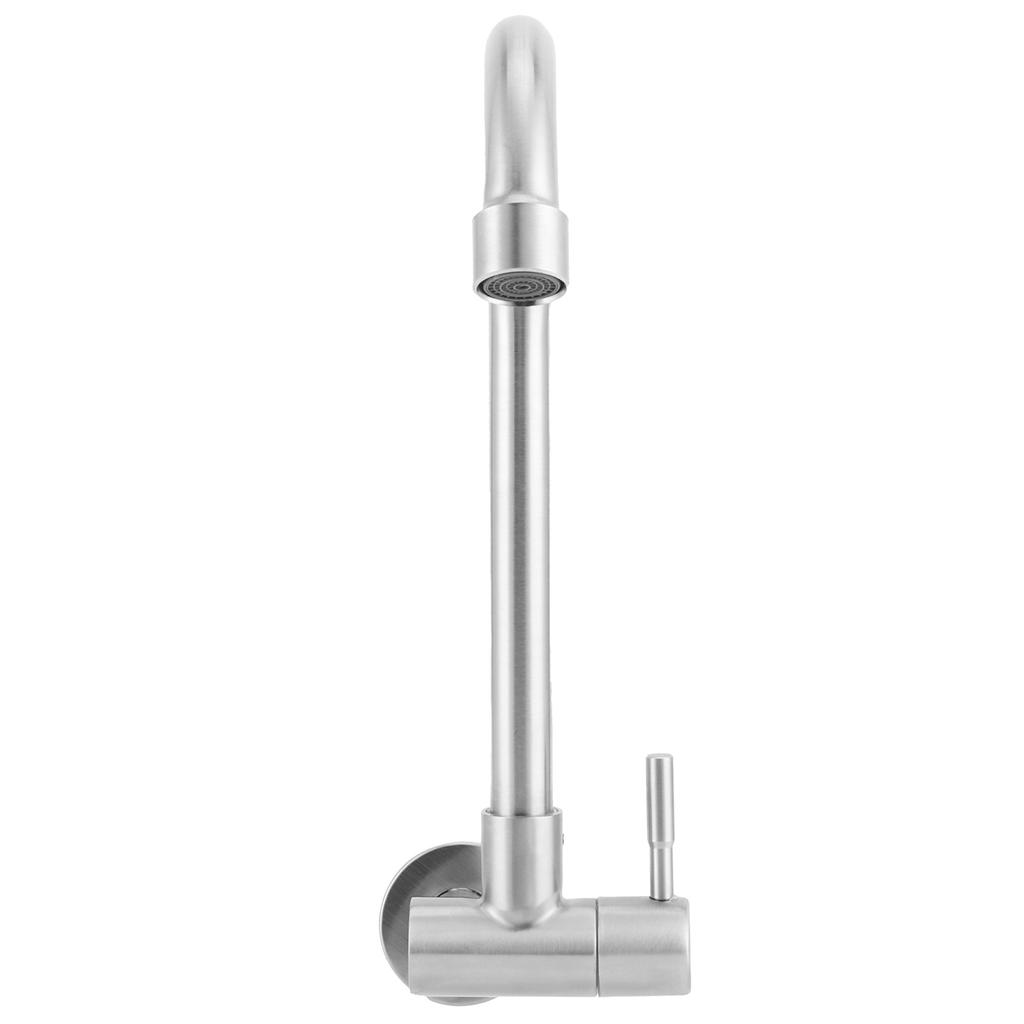 G1/2 Sink Faucet Wall-in 360 Degree Rotating Water Tap Single Handle for Kitchen Bar Bathroom
