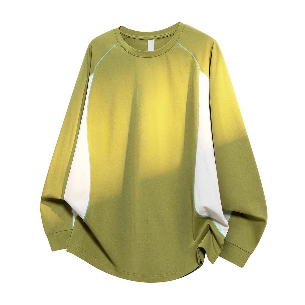 T-shirt Men's Round Neck Long-sleeved Bottoming Shirt Color Matching Sweatshirt Outdoor Sports And Leisure Pullover