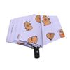 Windproof Three Fold Umbrella Featuring Capybara Print Sun& Rain Umbrella For All Weather Use Simplified Rib Structure