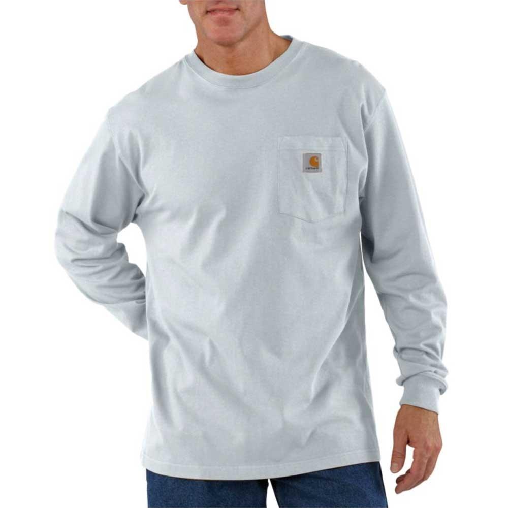 Carhartt Workwear Midweight Jersey Pocket Long Sleeve US White Men's T-Shirt, K126, Size Medium, Color