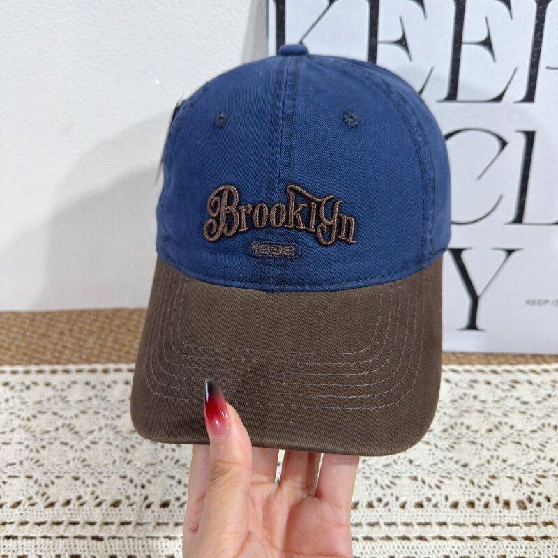 Fashion Hat New Spring and Autumn Double Color Embroidery Baseball Cap Children Soft Top Letter Cap Men's Casual Retro Show Small Face