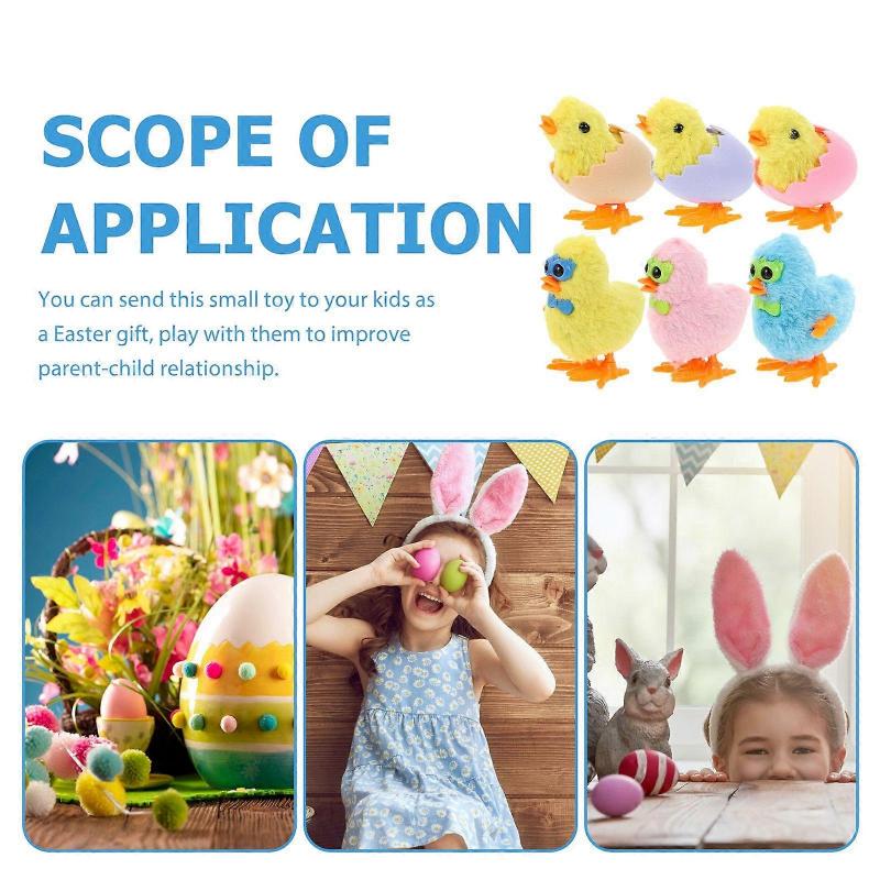 6pcs Chicken Wind Up Toys Funny Windup Walking Toy Easter Party Favors for Kids