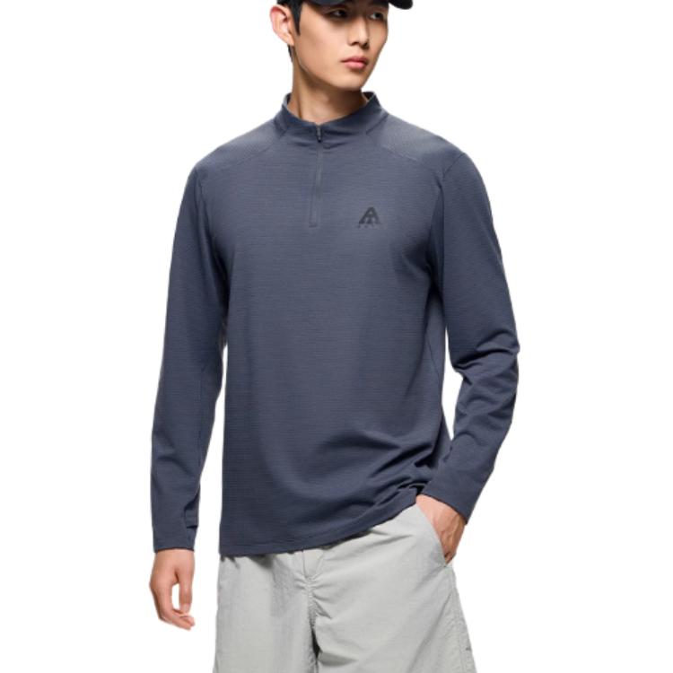

Anta Outdoor Series Sports Casual Simple Solid Color Long Sleeve T-Shirt Men Tops Gray 952526401-3 M