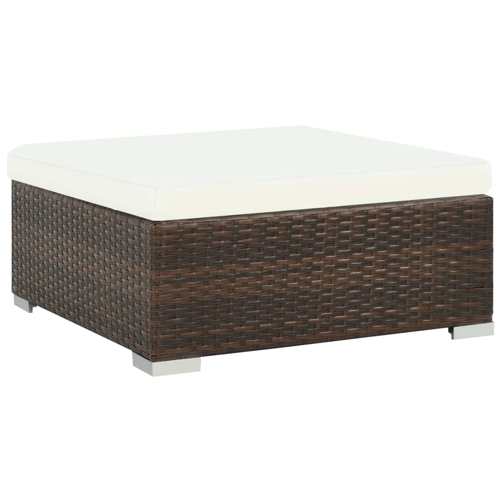 8 piece Garden Lounge Set with Cushions Poly Rattan Brown