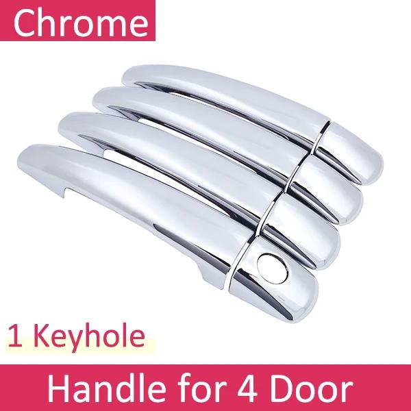 Black Carbon Fiber Car Handle Or ABS Chrome Door Handles Cover for Peugeot 208 MK1 2012~2018 Car Accessories Styling GTI Active