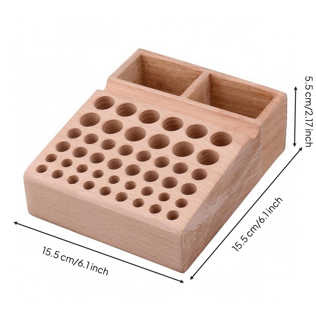 Desktop Hand Tool Stand Practical Wooden Storage Rack with Holes
