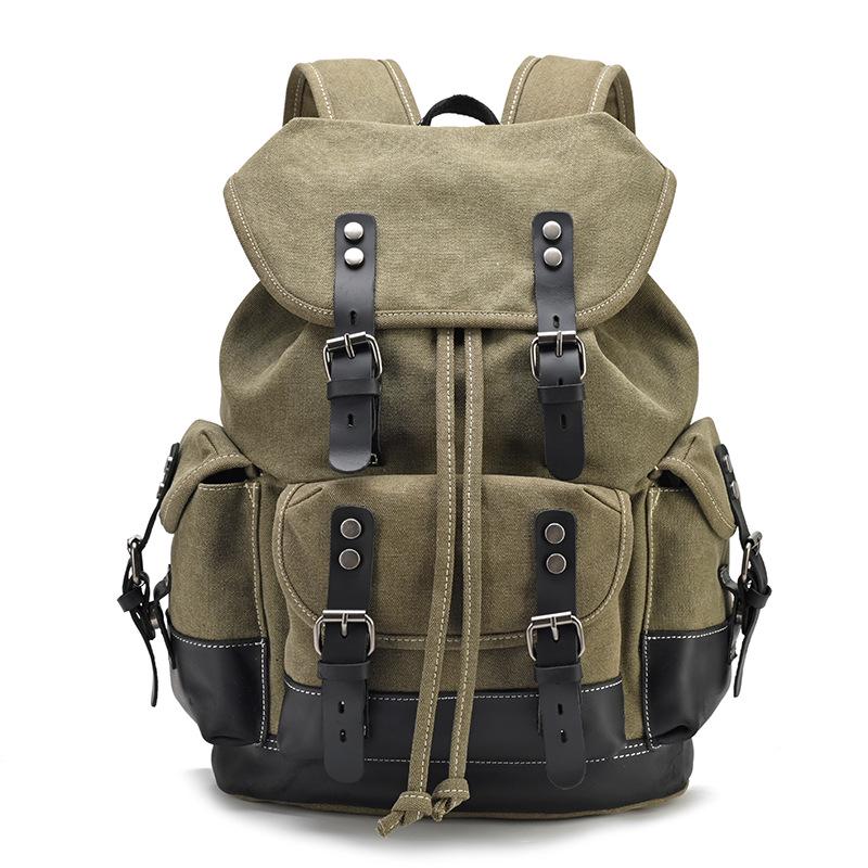 Retro European & American Canvas Travel Backpack - Large Capacity & Convenient for Mountaineering