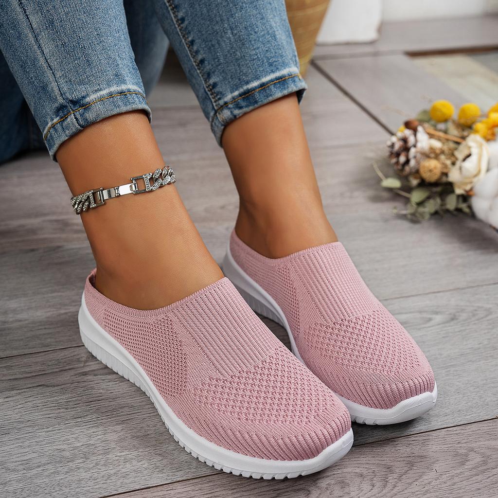 Shoes women's autumn new large size half slippers breathable fashion lightweight versatile women's shoes casual one-pedal mother shoes