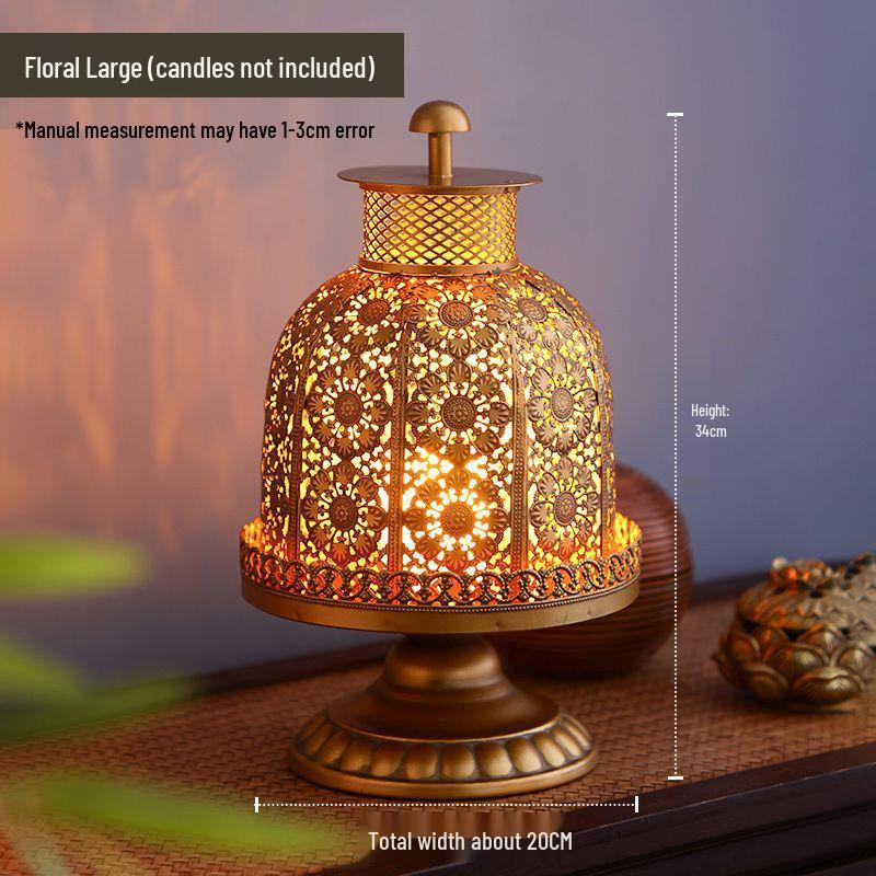 Vintage südostasiatischer Eisenleuchter Laterne für Esstisch und thailändische Spa-Dekoration