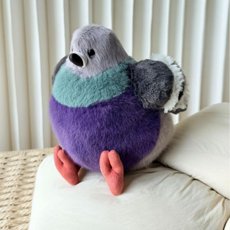 Soft Plush Pigeon Toy Kids Adults Cute Animal Stuffed Doll 20cm Short Fur PP Cotton Filled Gift