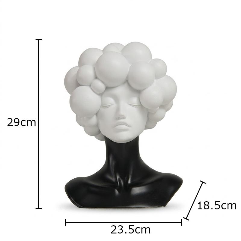 Creative Explosion Head Figures Ornaments Desk Decoration Minimalist Bubble Character Resins Sculpture Room Aesthetic Decor