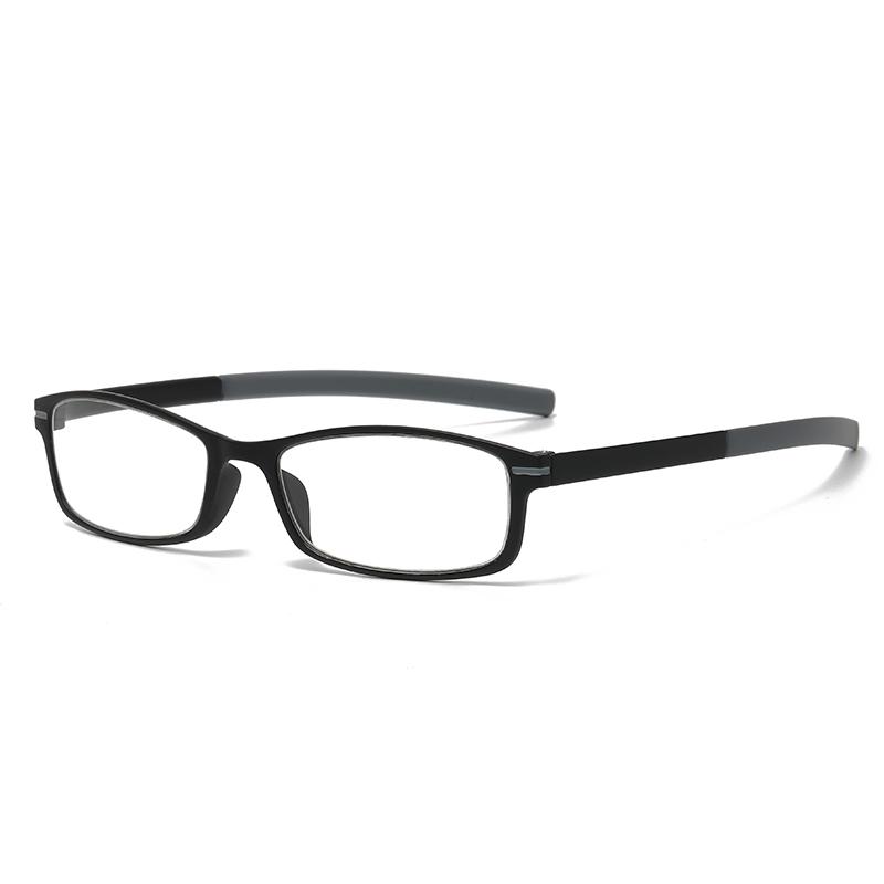 New Square Plastic Reading Glasses Ultralight High Definition Blue Light Blocking Fashionable Full Frame 281