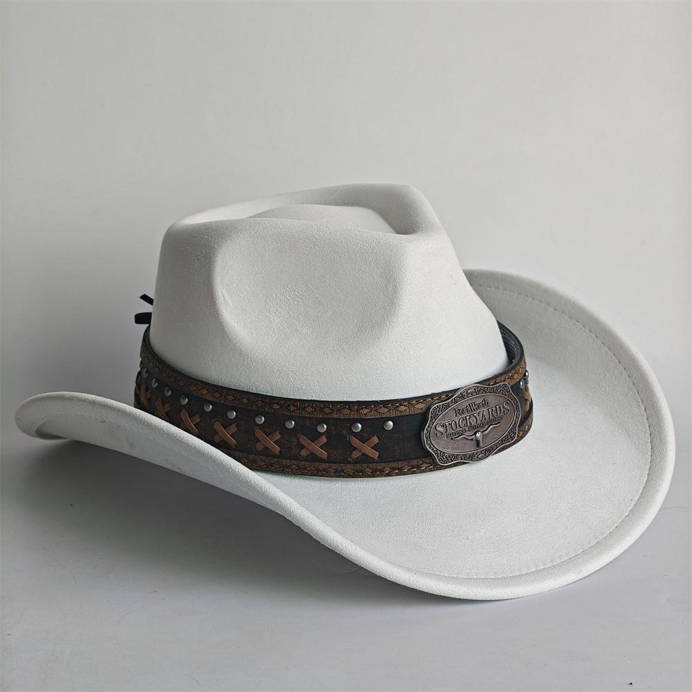 New Western Cowboy Hat For Women Men With Shapeable 7.5Cm Wide Brim Western Suede Hat For Cowboys And Cowgirls Sombrero Vaquero