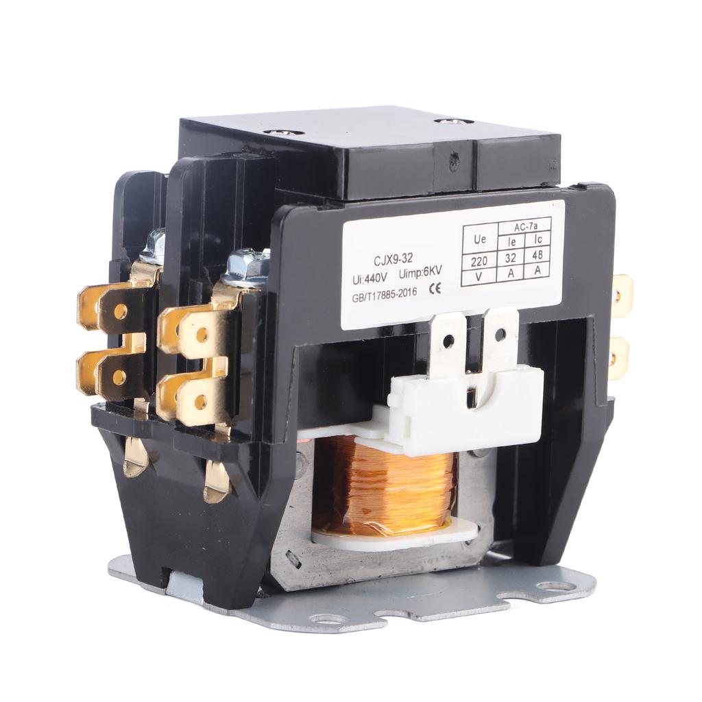 32A Air Conditioner Contactor Silver Alloy Contacts 2 Pole AC Contactor Relay for Power Distribution 110V