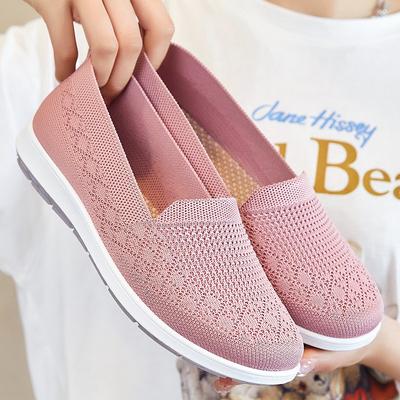 Schuhe Damen Sommer Damenschuhe Alte Peking Stoffschuhe Lässig Atmungsaktiv Flachsohlige Einzelne Schuhe Weichsohlige Mutterschuhe