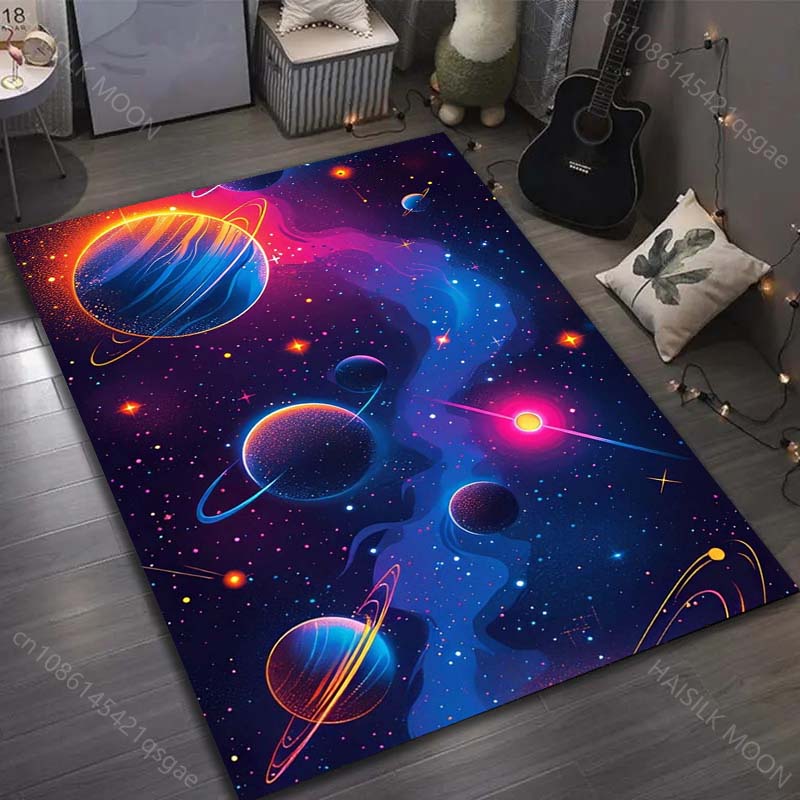 1PC Universe Planet Solar System Print Carpet for Living Room Bedroom Sofa Doormat Decor Area Rug Non-slip Floor Mat for Gifts