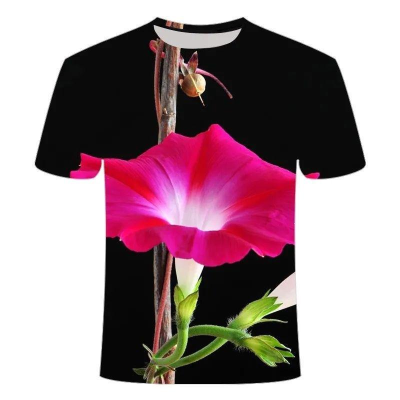 Summer hot sale, flower series 3D printed top comfortable and fashionable, creative personality short-sleeved shirt casual t-shirt