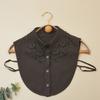 Luxury Lace Detachable False Collar for Womens Shirts Dresses Embroidery Beaded Chiffon Removable Neckline Accessories