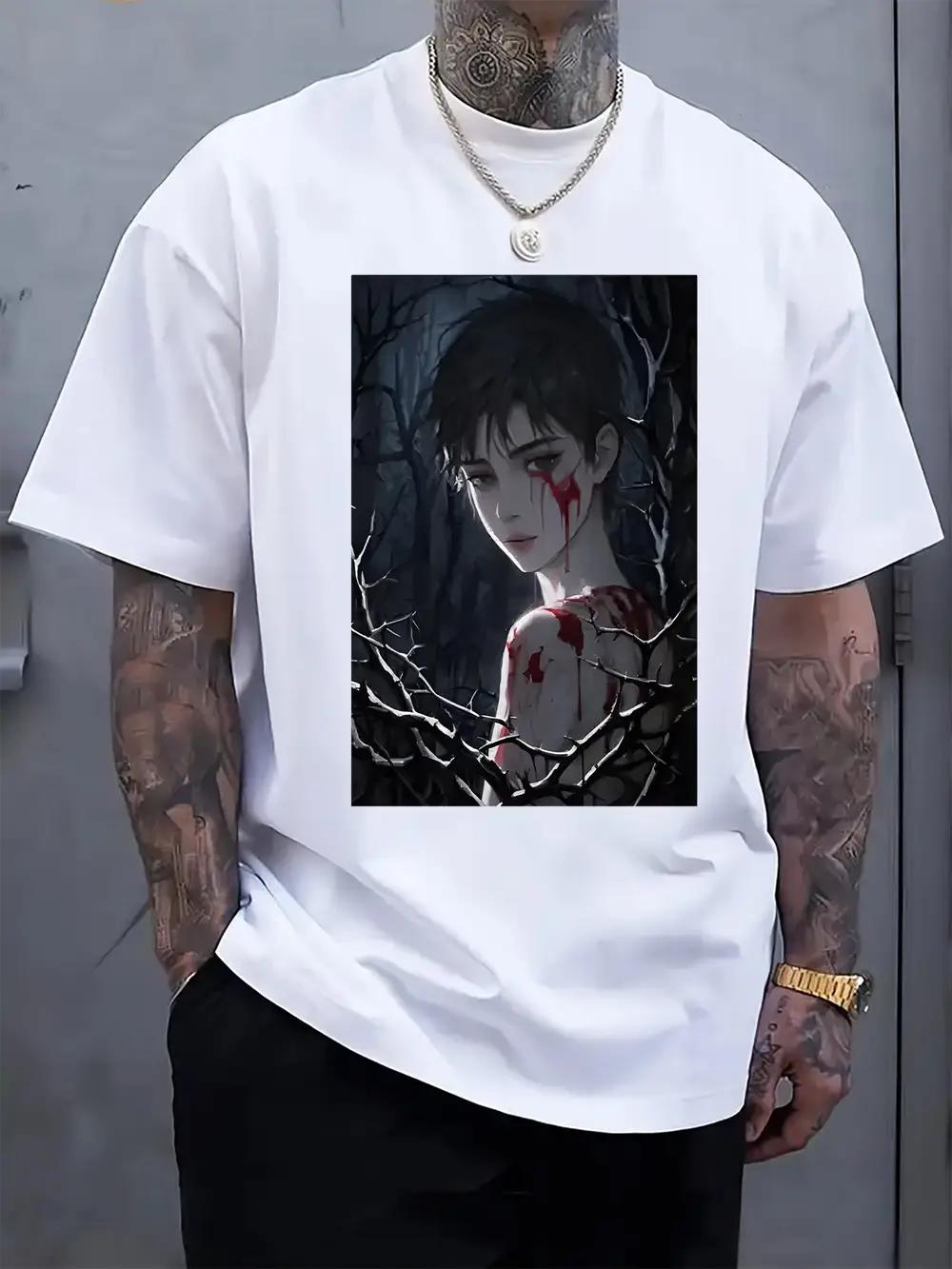 

Dark Thorns Character Graphic T-shirt - Casual Crew Neck XXL
