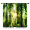 2 ks Zatemňovací závěsy s lesní krajinou Zelená přírodní scenérie pro ložnici obývací pokoj Tepelně izolované Zatemňovací závěsy