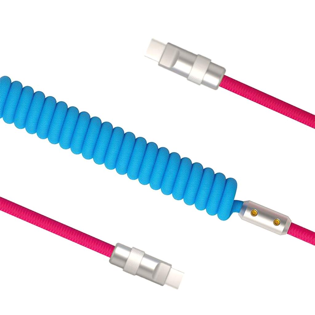 Cablu de date bobină cu arc pentru dispozitive Huawei tip C 120W Încărcare rapidă, mufe metalice, cablu de încărcare extensibil