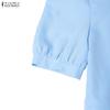ZANZEA Abito Casual Elegante da Donna con Scollo Quadrato e Maniche Corte