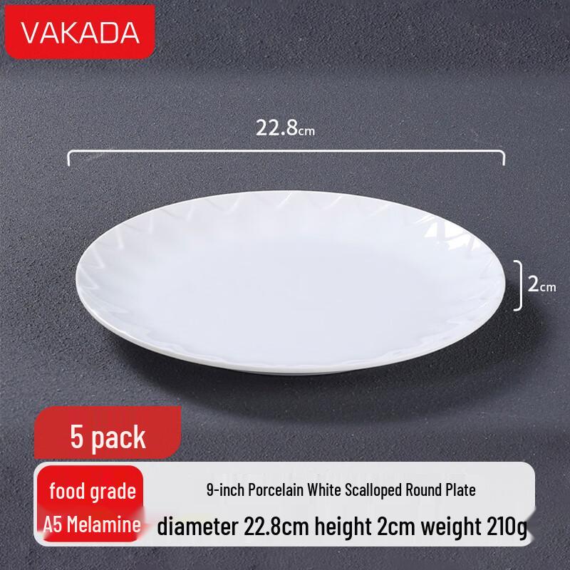 VAKADA Melamine Round Dinner & Serving Plates