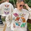 ACOTAR Series Double-sided Sweatshirt Bat Ladies Velaris Book Lovers Women's Long-sleeved Sweatshirt Y2K Streetwear