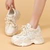 Autumn new mesh breathable casual shoes small height increase women's shoes retro platform shoes women's