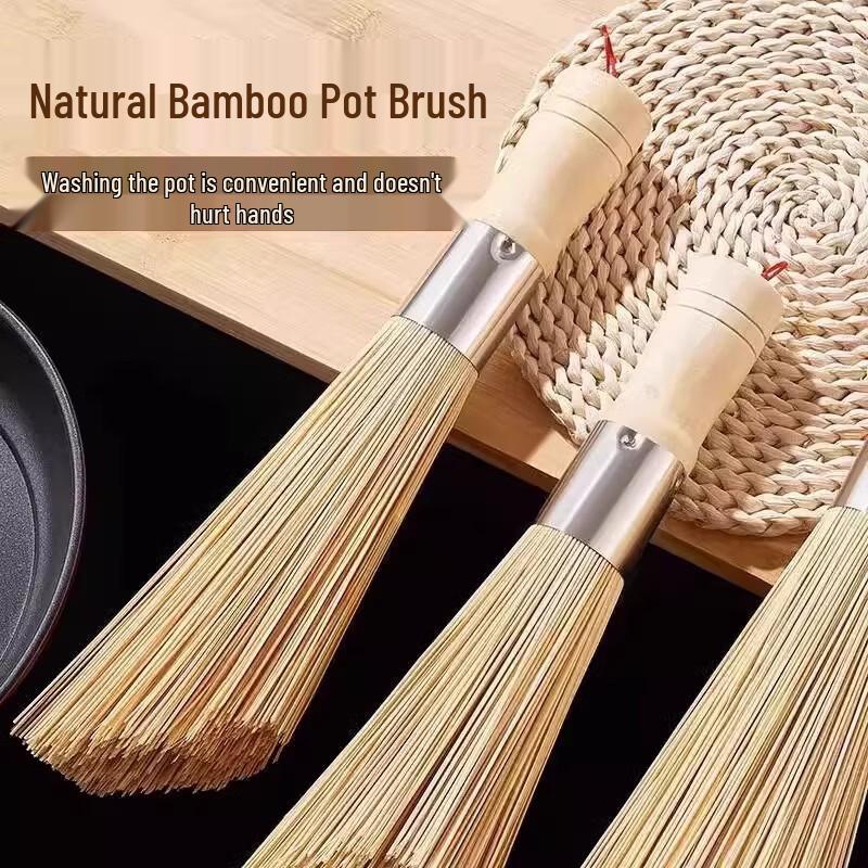 Three-He Old-Style Bamboo Pot Scrubber